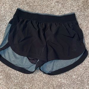 Black and grey running shorts